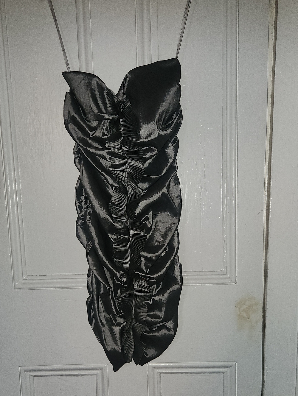 Calvin Klein Shiny Charcoal Strapless Dress